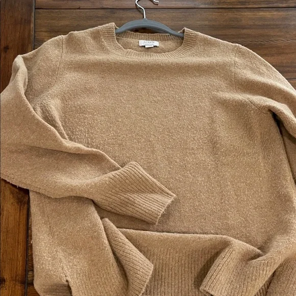 J Crew crew neck sweater extra soft camel tan size M - Picture 1 of 11